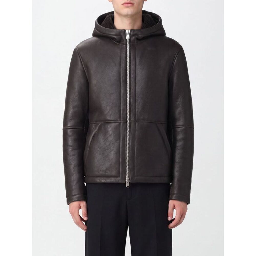 Dondup Men Dondup Hooded Jacket In Smooth Lambskin Leather